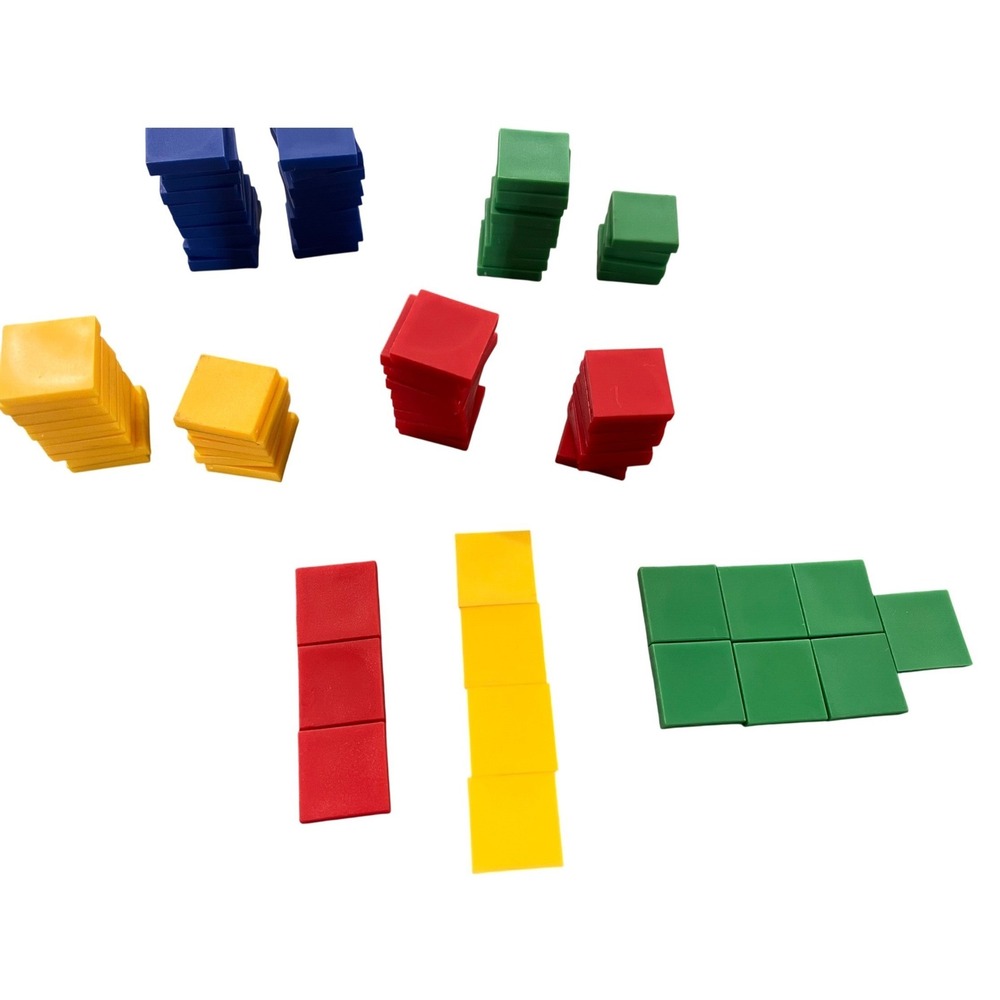 Plastic Math Learning Manipulatives Cubes Tiles Counting Pattern Sorting Blocks‎